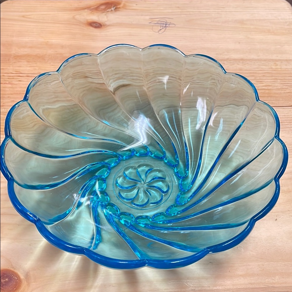 Elegant Blue Glass Bowl